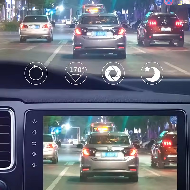 Automobilska dash kamera s ADAS, 720p HD, 170° široki kut, montaža na prednje staklo, 16GB memorija