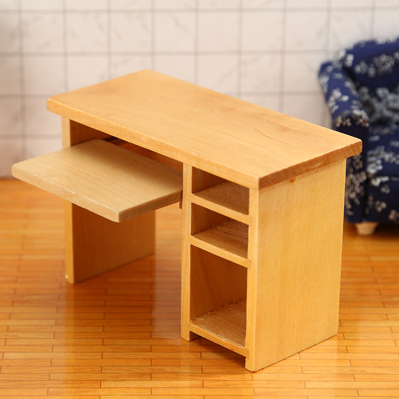 Set uredskog stola za kućicu lutaka s mišem i tipkovnicom | Marka Hao Chang, moderan minimalistički stil, kućni namještaj