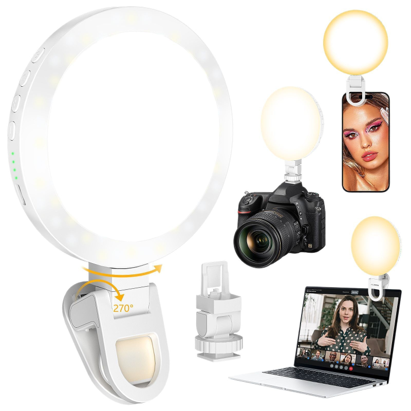 Fotografsko nadopunjujuće svjetlo za selfije i videokonferencije (Model XJ-72, ručna upotreba, do 10 W, 3,7 V, tri temperature boje)