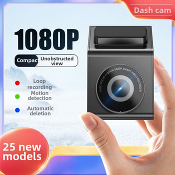 Automobilio dash cam viskas viename su naktiniu matymu (1080p rezoliucija, be ekrano, belaidė įrengimo, ciklinis įrašas, judesio jutiklis)
