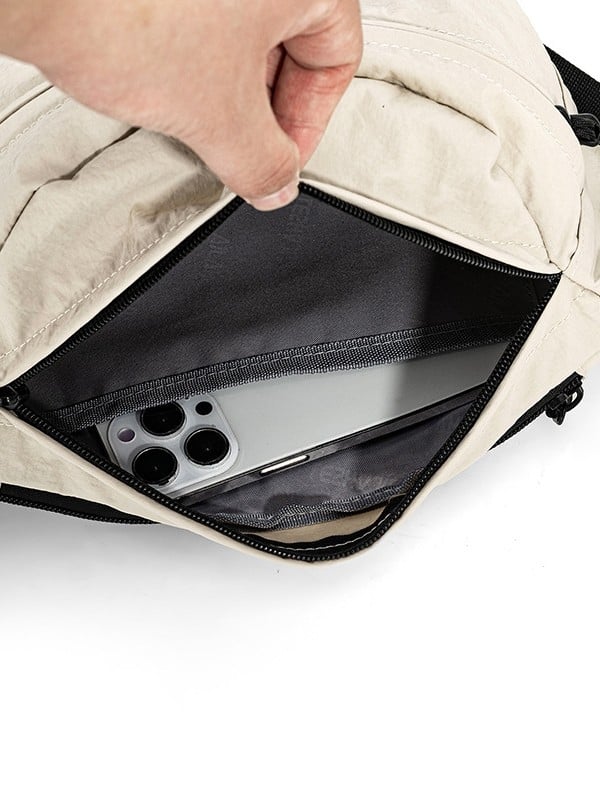 Studentska crossbody torba, urban minimalistički stil, Oxford tkanina, poliester podstava, velika kapaciteta, unutarnji džep za telefon i laminirani džep sa zatvaračem