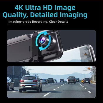 Видеорегистратор 4K Ultra HD, нощно виждане, предно и задно двойно записване, без дисплей, 1.5GB памет