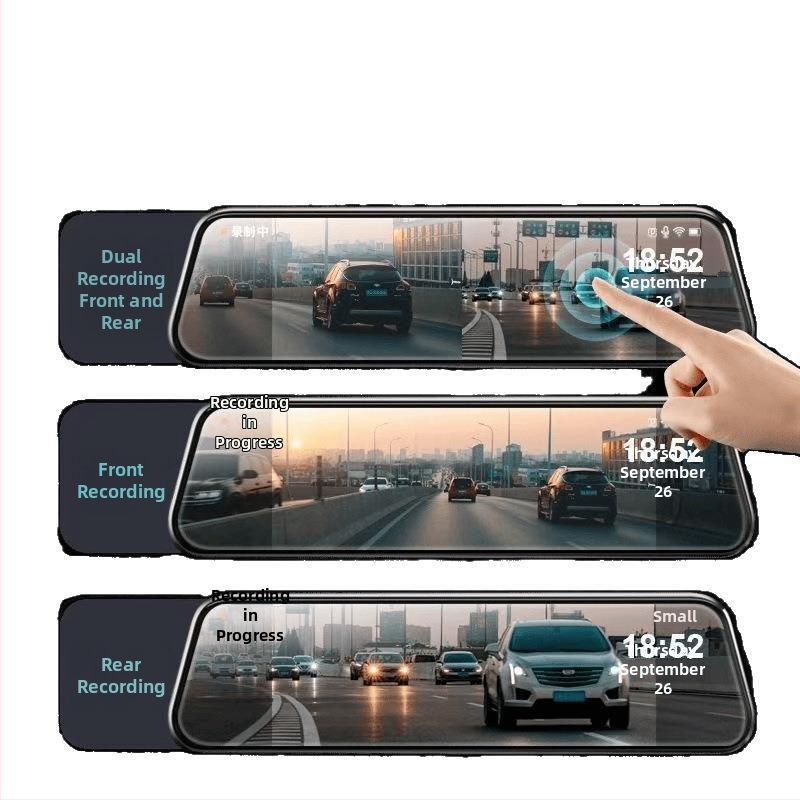 Видеорегистратор 4K Ultra HD, нощно виждане, предно и задно двойно записване, без дисплей, 1.5GB памет