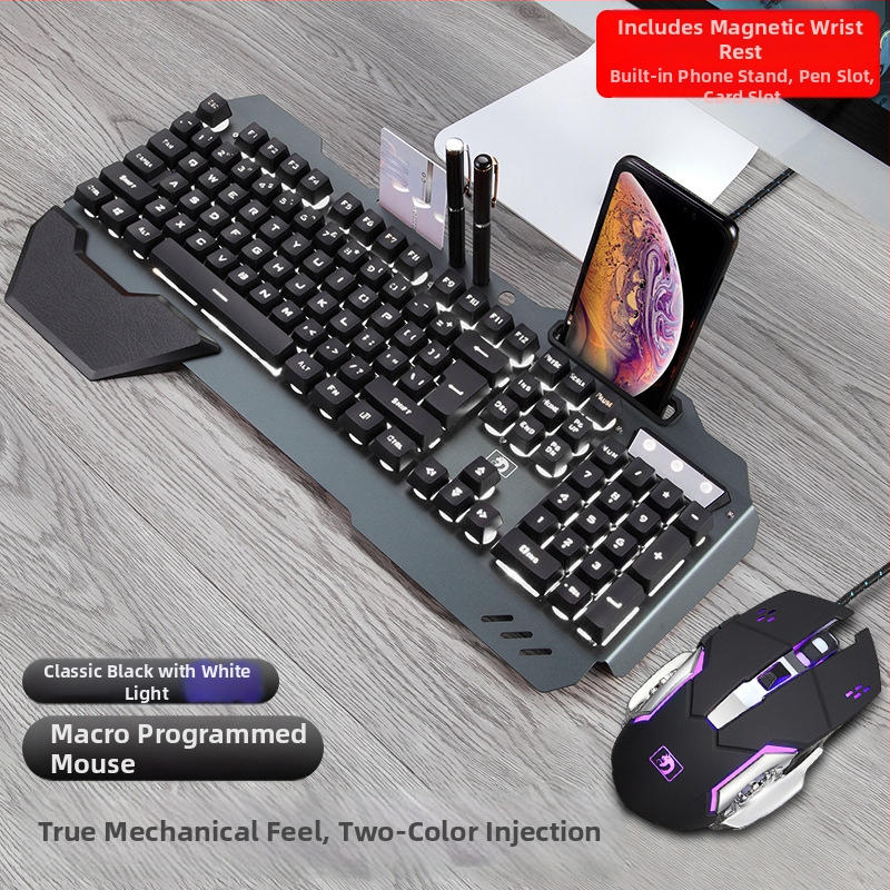 New League 618 Set tipkovnice i miša za igru - Žičana USB tipkovnica i miš, optički senzor, pozadinsko osvjetljenje, Plug and Play, multimedijske tipke