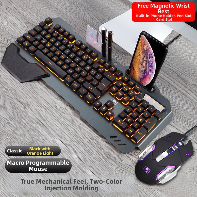 New League 618 Set tipkovnice i miša za igru - Žičana USB tipkovnica i miš, optički senzor, pozadinsko osvjetljenje, Plug and Play, multimedijske tipke