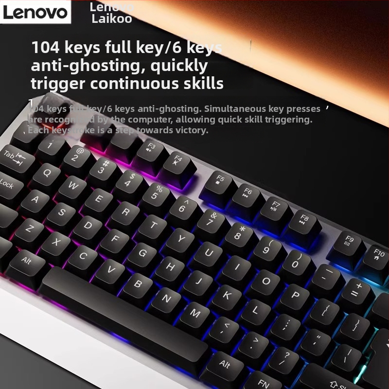 Lenovo CM109 kabelski set tipkovnice i miša – tih, s punim anti-ghosting značajkama, pozadinsko osvjetljenje, DPI 1600 miša, USB, ergonomski dizajn