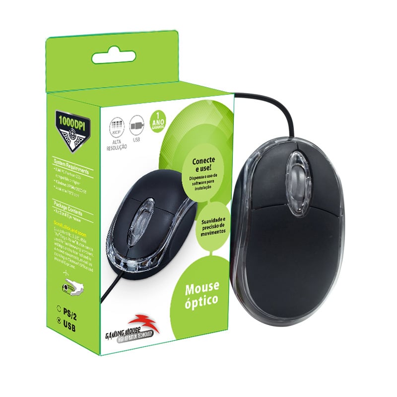 Žični optički miš, 1600 DPI, USB, 3 tipke, za stolno računalo
