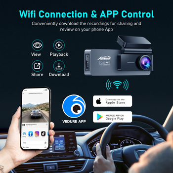 K901 4K prednja i stražnja dvostruka kamera za automobil, 160° kut gledanja, Wi‑Fi, F2.0 otvor