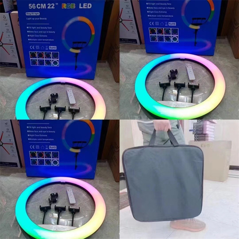 Novo RGB kružno svjetlo za nadopunu s RGB LED-om za livestream i fotografiju, dostupno u veličinama 10, 12, 13, 18 i 22 inča