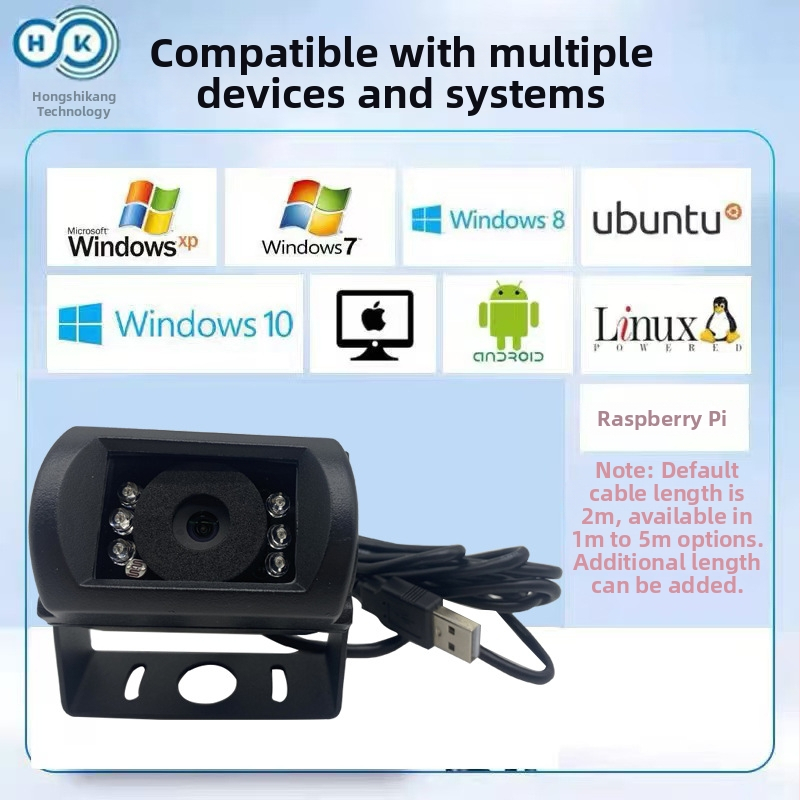 USB HD kamera zemūdens robotam ar infrasarkano nakts redzi, 2.0MP sensors, maksimālā izšķirtspēja 1600x1200, 60FPS, USB 2.0