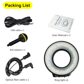 Seafrogs SL-108 Подводна макро ринг светлина, вградена литиева батерия, тегло 200 g, включва ринг светлина, кабел за оптично влакно и шарнирна глава