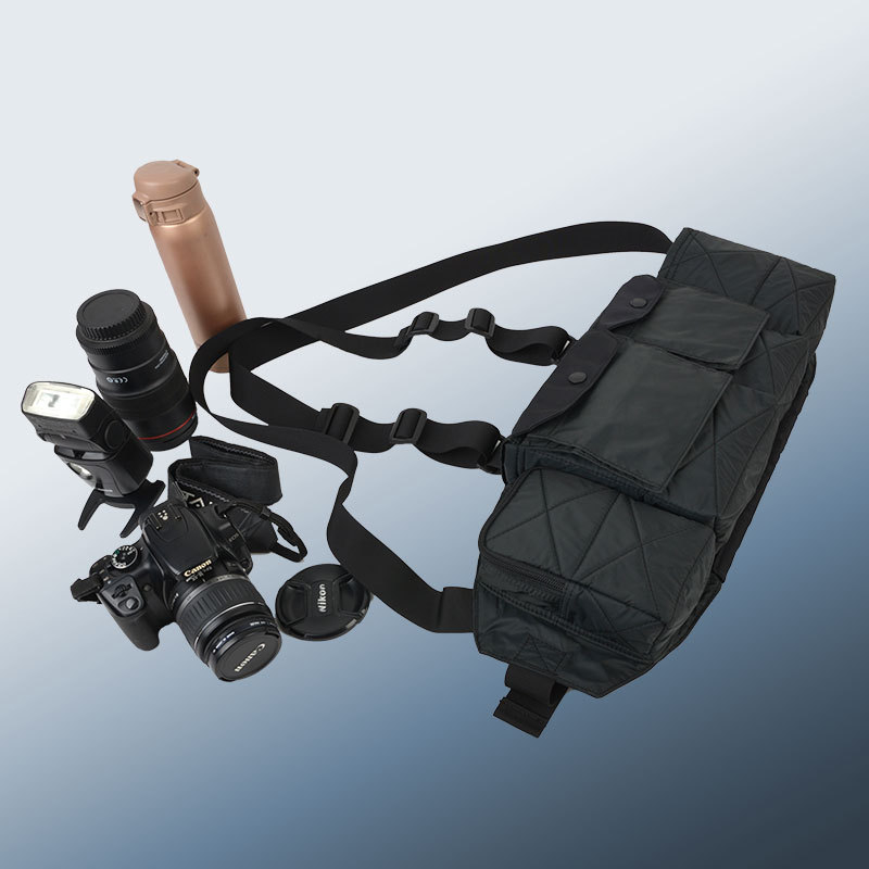 SLR fényképezőgép övre kapcsolható táska, nylon anyag, modell yd1227, kompatibilis SLR fényképezőgéppel és 70–200 mm objektívvel