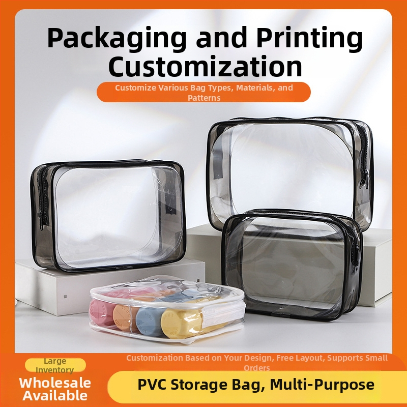 Dobang PVC kosmētikas soma — caurspīdīga ceļojumu makstī ar rāvējslēdzēju, ūdensizturīga; izcelsme: Wenzhou, Ķīna