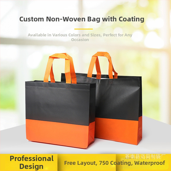 Neausta materiāla iepirkumu soma ar laminētas drukas izdruku, salokāma Tote stilā ar dibenu un sānu paneļiem, pielāgot logotips