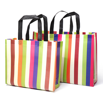 Torba za kupovinu od netkanog materijala s laminiranim otiskom, sklopiva tote torba s dnom i bočnim pločama, prilagođeni logo