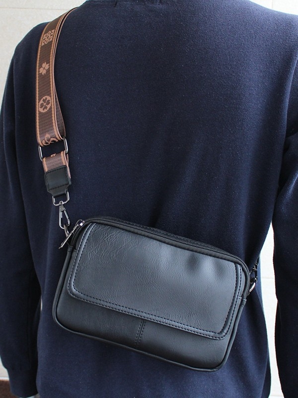 Férfi crossbody táska, PU anyag, kopásálló, Mini dragon márka, poliészter bélés, üzleti utakhoz