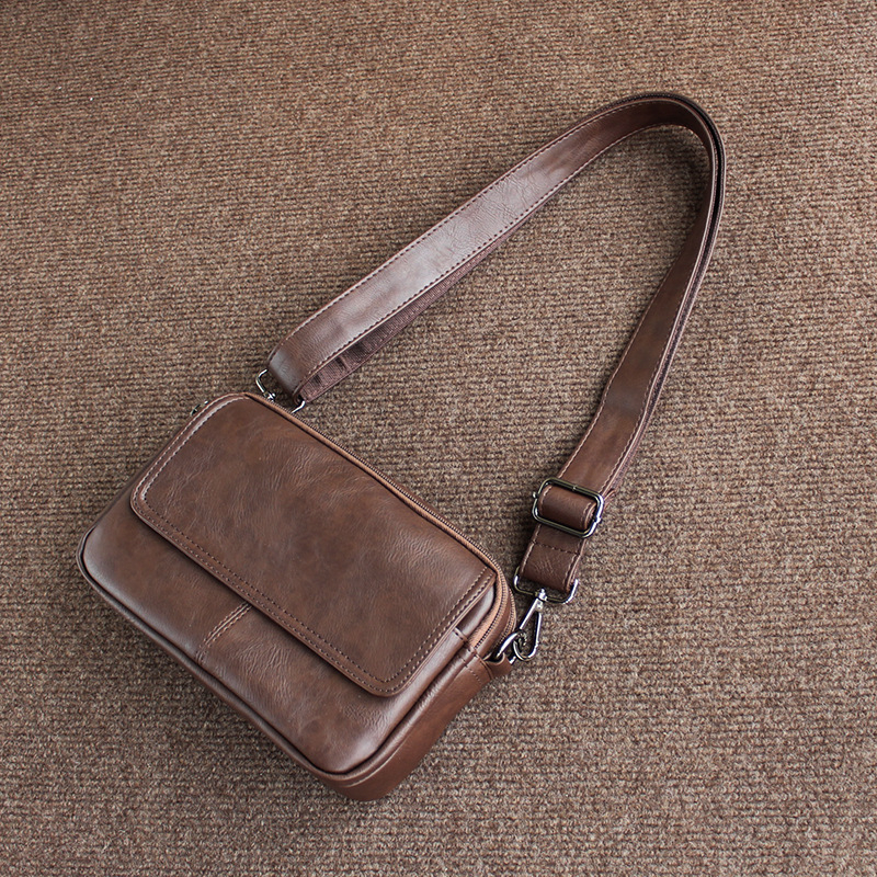 Férfi crossbody táska, PU anyag, kopásálló, Mini dragon márka, poliészter bélés, üzleti utakhoz