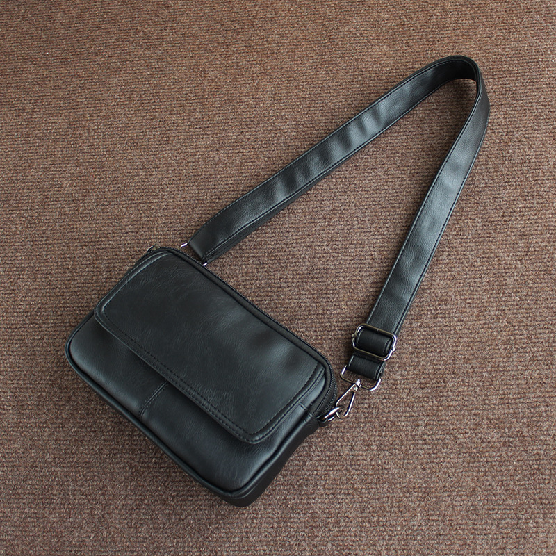 Férfi crossbody táska, PU anyag, kopásálló, Mini dragon márka, poliészter bélés, üzleti utakhoz