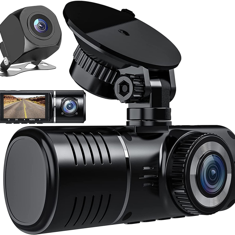 Видеорегистратор с тройно записване: 1080p+720p+480p, мониторинг на паркиране, цикличен запис, нощно виждане, 170° широкъьгъл, обектив F1.8