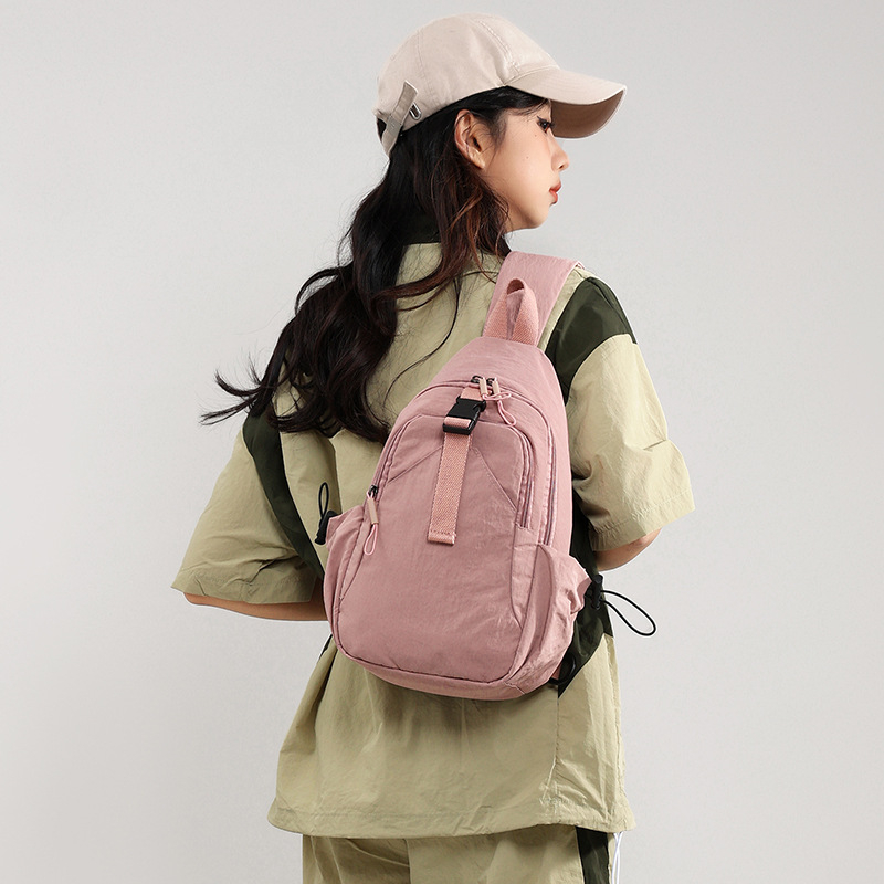 Ženska crossbody torba, ulični stil, najlon, ziper, džep za mobitel, poliester podstava, 3D vanjski dizajn