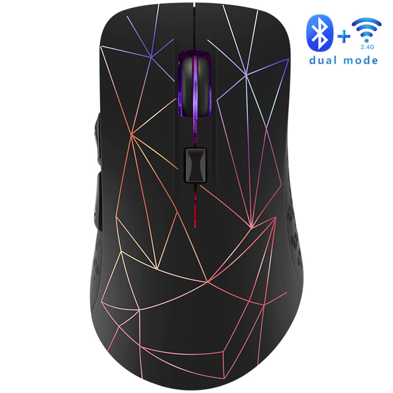 Stranger Road Bežična Bluetooth miša, dual-mode (2.4G + Bluetooth), 1600 DPI, 6 tipki, punjiva, tih rad