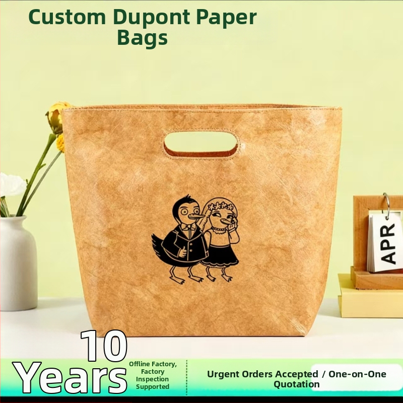 Perforirana Dupont papirnata torba za kupovinu sa spot tiskom, prilagođljiva za korporativne i školske potrebe, s logotipom