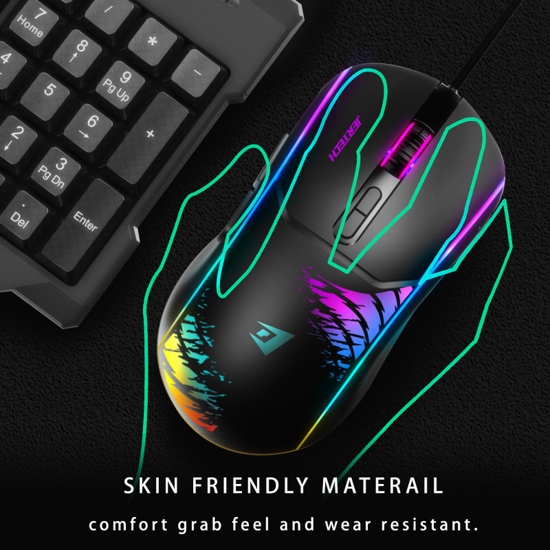 Mouse optic de gaming cu fir XP14, 7 butoane, DPI 1200/1600/2400/3600, USB, design ergonomic