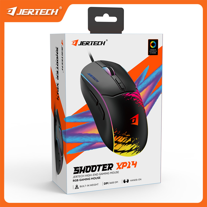 Mouse optic de gaming cu fir XP14, 7 butoane, DPI 1200/1600/2400/3600, USB, design ergonomic