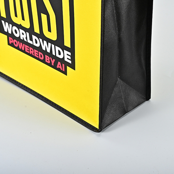 Torba za kupovinu od netkanog materijala s laminiranim filmom, stil ručne torbe, sklopiva, s otisnutim logotipom, prilagodljiva