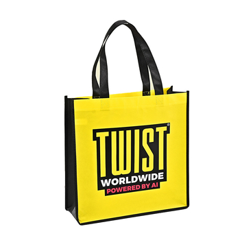 Torba za kupovinu od netkanog materijala s laminiranim filmom, stil ručne torbe, sklopiva, s otisnutim logotipom, prilagodljiva