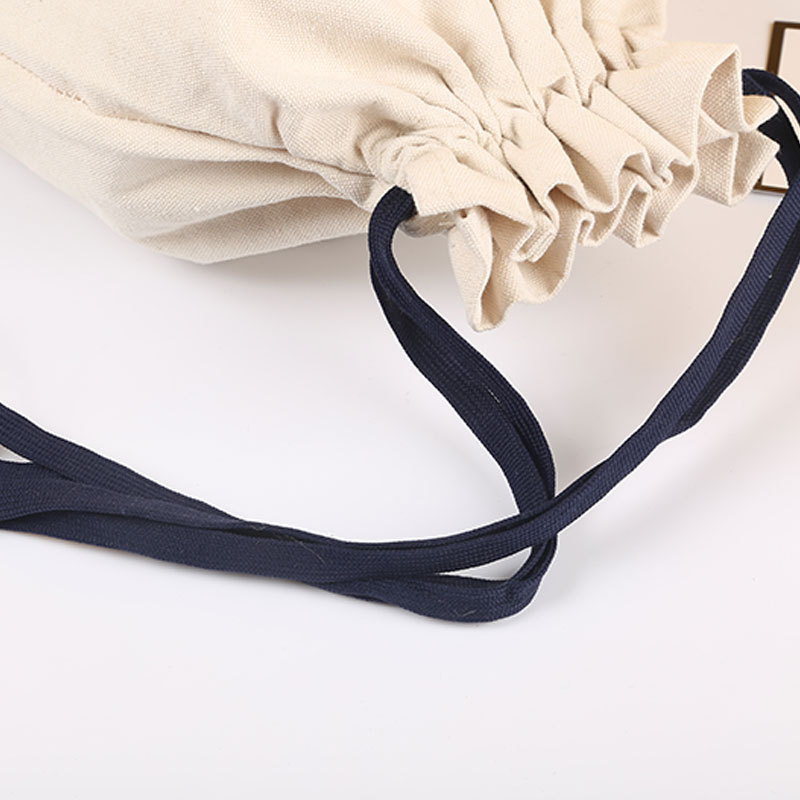 Prilagodljiva torbica s vezicama od pamuka i platna za opću ambalažu, s logotipom sitotiskom