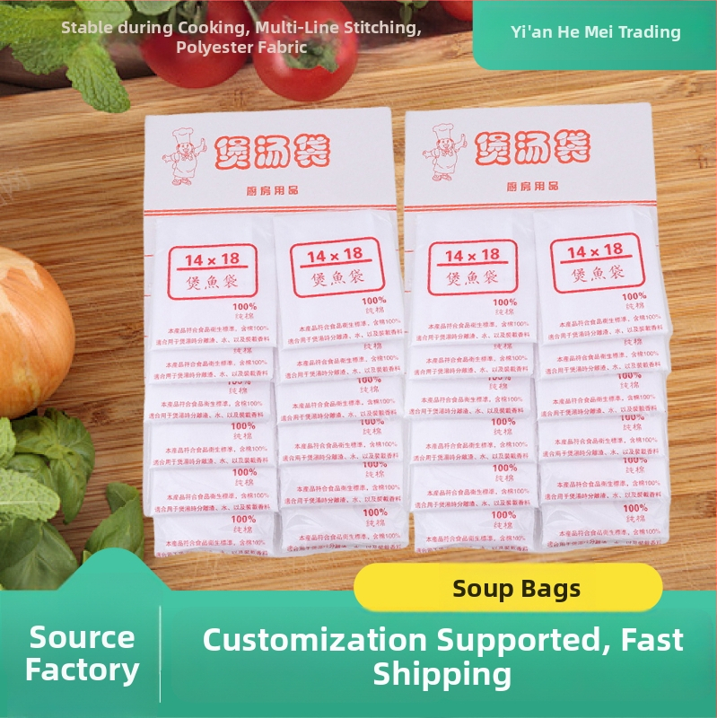 Vienreizējās lietošanas neausta materiāla zupas filtrēšanas maisiņš ar logotipu – serigrafijas drukāšana, pielāgota piegāde, pieejami dažādi neausti materiāli