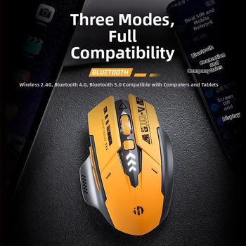 Bezvadu pele ar Bluetooth un 2,4 GHz, 1500 DPI, 2 pogas, 1 ritināšanas ritenītis