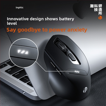 INPHIC DR01 Bluetooth bezdrôtová myš s tromi režimami, 1600 DPI, 6 tlačidiel, Bluetooth/2.4 GHz, ergonómická