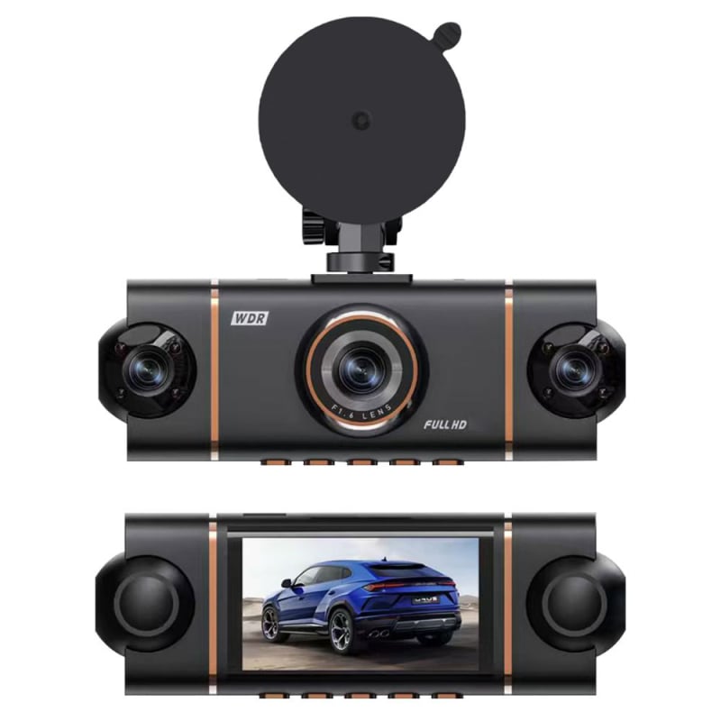 4-kanalni 1080p auto DVR s Wi‑Fi, 3,0-inčni zaslon, 140° širokokutni objektiv, nadzor parkiranja, montiranje na retrovizor