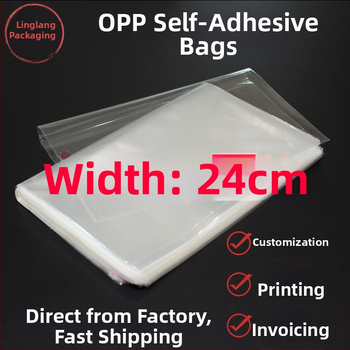 Skaidrusis OPP pakavimo maišelis, lipnus, karšto kirpimo kraštas, logotipo spausdinimas, 0,5 mm tolerancija, 100% nauja medžiaga