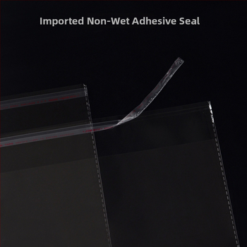 Savarankiškai lipnios dviejų sluoksnių uždarymo maišeliai, skaidrus plastikas, storis 0,05 mm, spausdintas logotipas, patalynės saugojimui