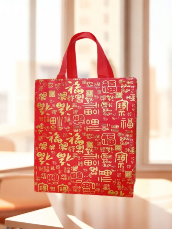 Neizšūta dāvanu soma ar pārklājuma apdari, pielāgojama, roku zīmējuma stils