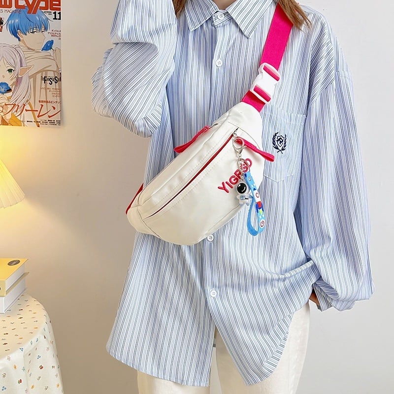 Najlon torbica za struk, unisex, minimalistički japanski stil, svakodnevna crossbody torba