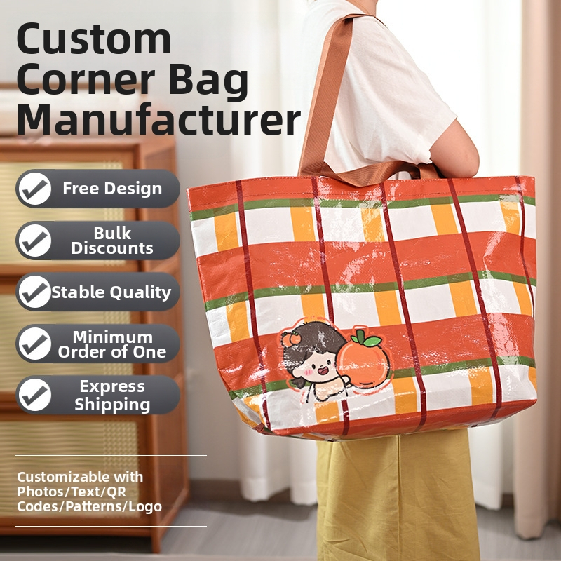 Rokas adīta plastmasas pletnes soma – slodze 50; piemērota apģērbam un kosmētikai; vispārējais iepakojums