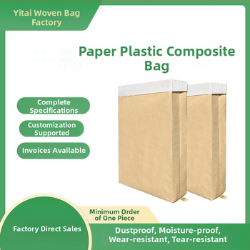 Papīra-plastmasas kompozīta soma ar laminēšanu, kraftpapīra un auduma struktūra, 25 kg slodze, drukājama, piemērota barības un ķīmisko materiālu iepakojumam