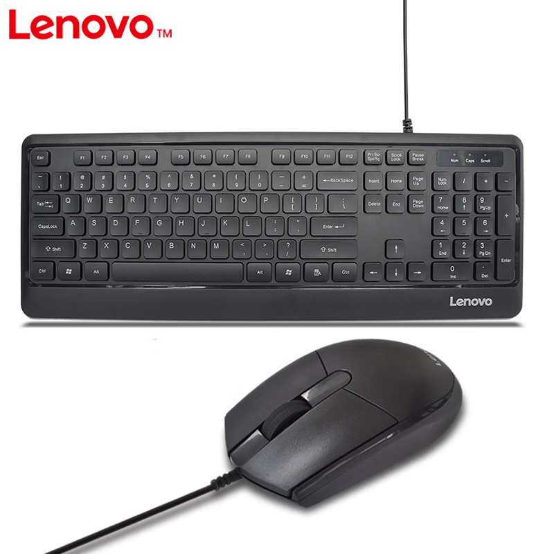 Lenovo set tipkovnice i miša – žičani, USB za tipkovnicu i miša, 1600dpi, kabel 1,5 m