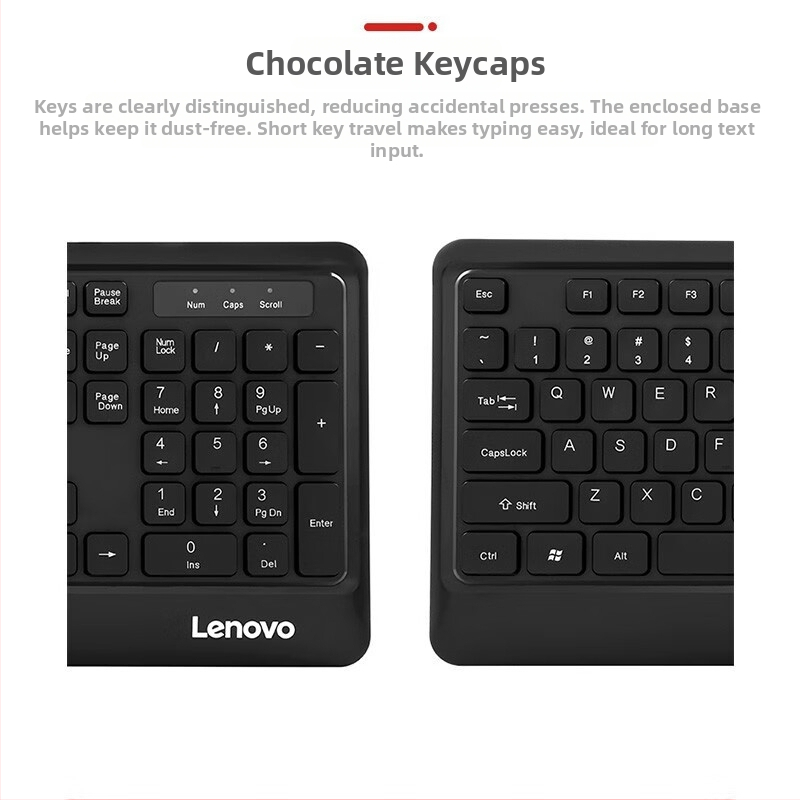 Lenovo set klávesnice a myši – káblové, USB pre klávesnicu aj myš, 1600dpi, kábel 1,5 m