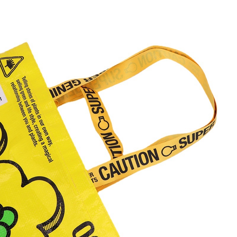 Ručna tkana torba s logotipom i laminiranim PP, debela plastična torba u obliku čamca s uzorkom zmije za skladištenje i pakiranje odjeće, mogućnost prilagodbe debljine