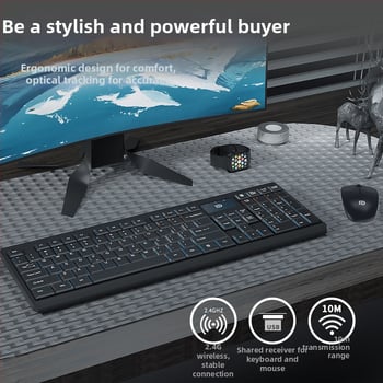Bezdrôtový set klávesnice a myši, model 1300, Fox, USB rozhranie pre klávesnicu a USB rozhranie pre myš