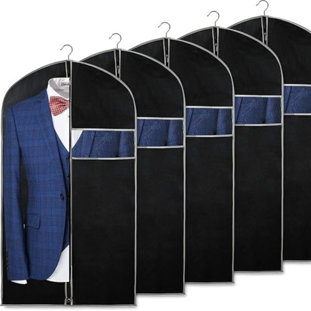 Prilagođena torba za odijelo od netkanog materijala s zaštitom od prašine; Materijal: spunbond netkani materijal; Mogućnosti tiska: toplinski prijenos, sitotisk, strojni tisak; Tisak logotipa dostupan