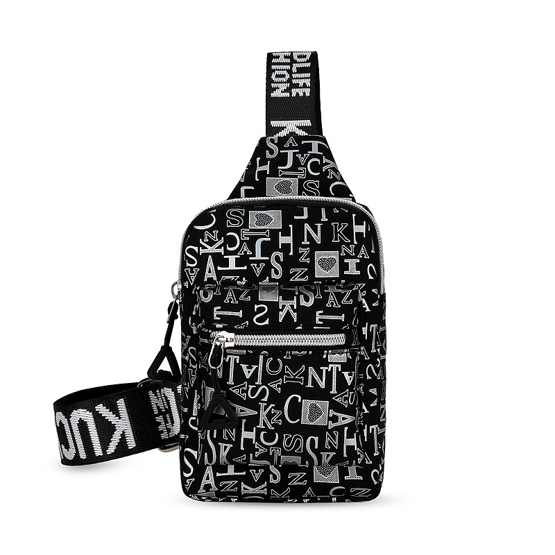 Chest Bag za žene, Ulični stil Crossbody, Oxford platno, Zatvarač, Mekani 3D vanjski dizajn, Poliester podstava, Unutarnji džep sa zipom i džep za telefon, Proljeće 2023