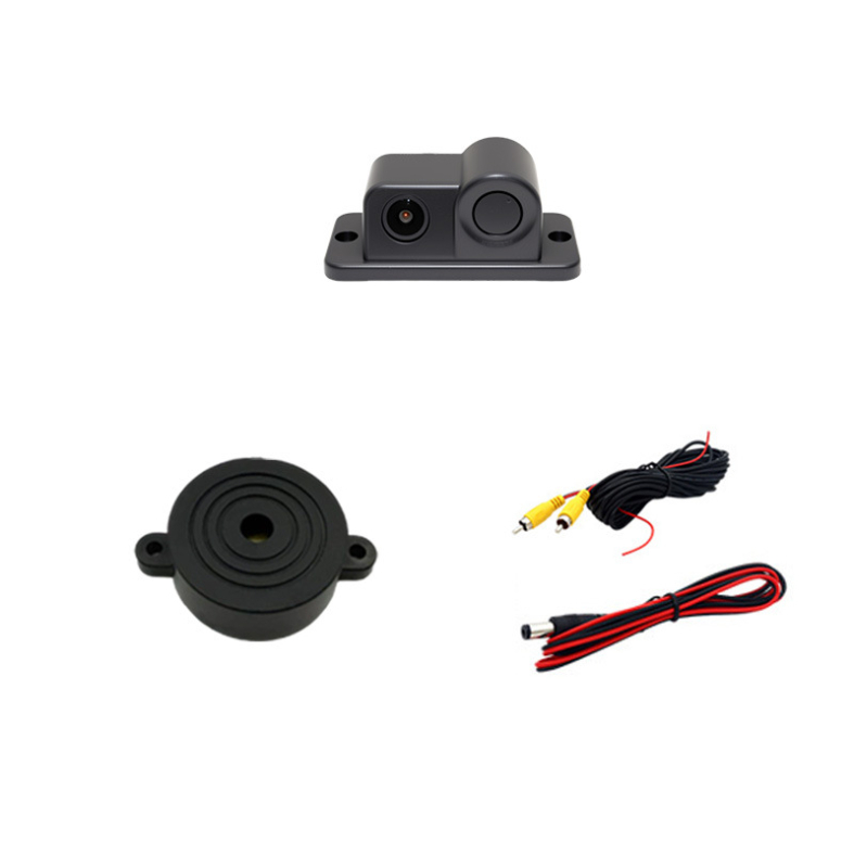 12V vizuālā atpakaļskata radara kamera, 1080P AHD, 2-in-1 integrēta, Modelis W-017