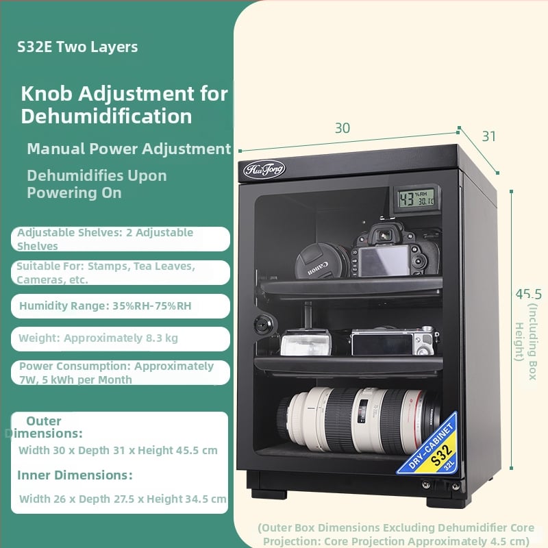 Huitong 32L digitalna kamera kutija otporna na vlagu s ključem – sušilica za objektive DSLR, materijal: hladno valjani čelik, 10 kg