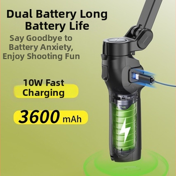 Stabilizátor telefónu gimbal – ortogonálny 3-osi, 180° horizontálna rotácia, hliníková zliatina, ovládanie cez aplikáciu, sledovanie tváre